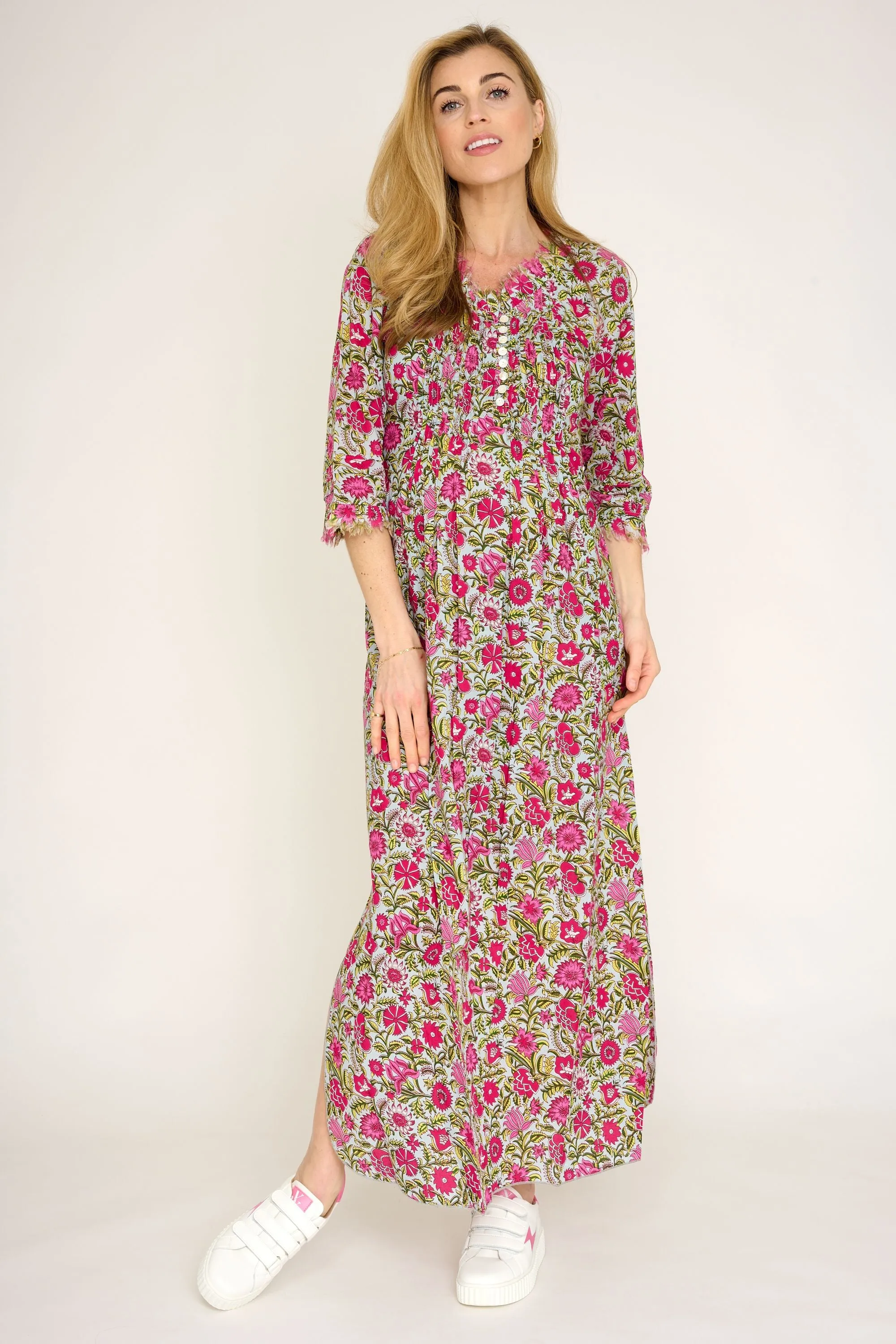 Cotton Annabel Maxi Dress in Sweet Pea Floral