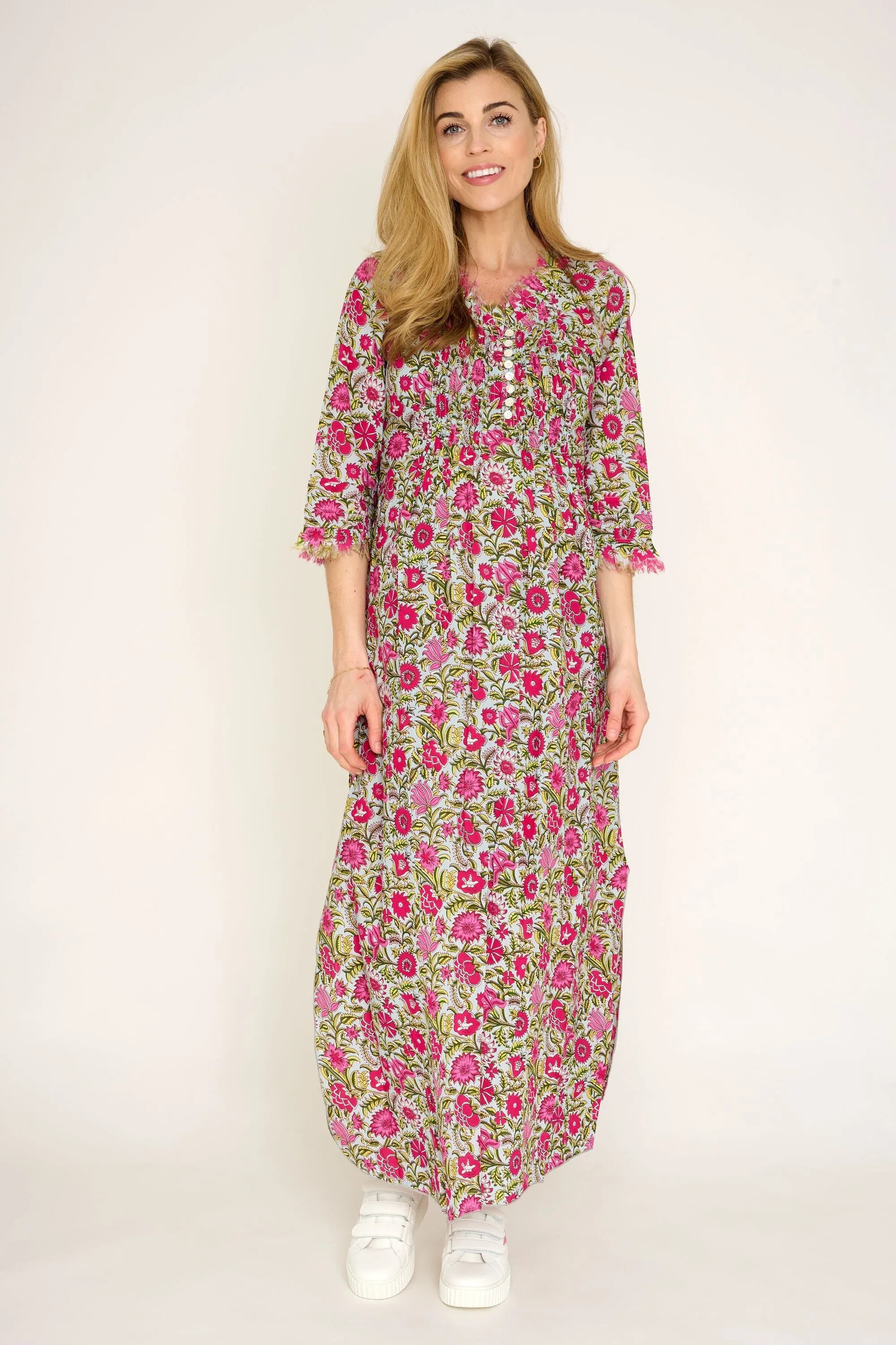 Cotton Annabel Maxi Dress in Sweet Pea Floral