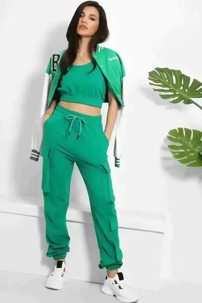 Crop Top and Utility Cargo Pants Set