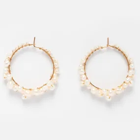 Cruz Pearl Hoop Earrings