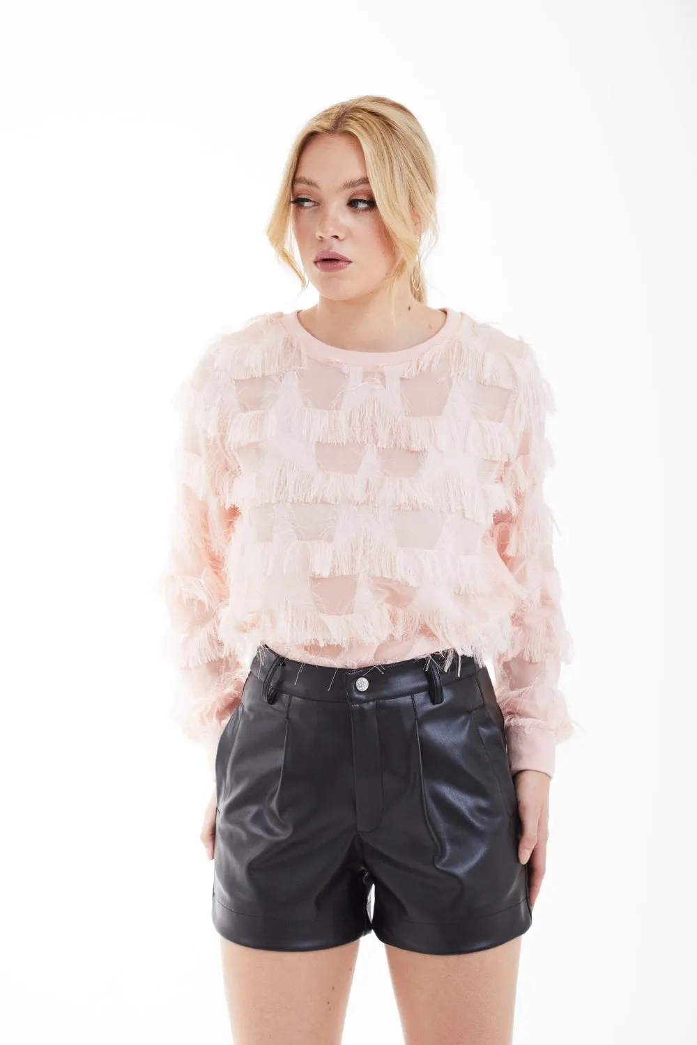 Double Second Tassel And Organza Top