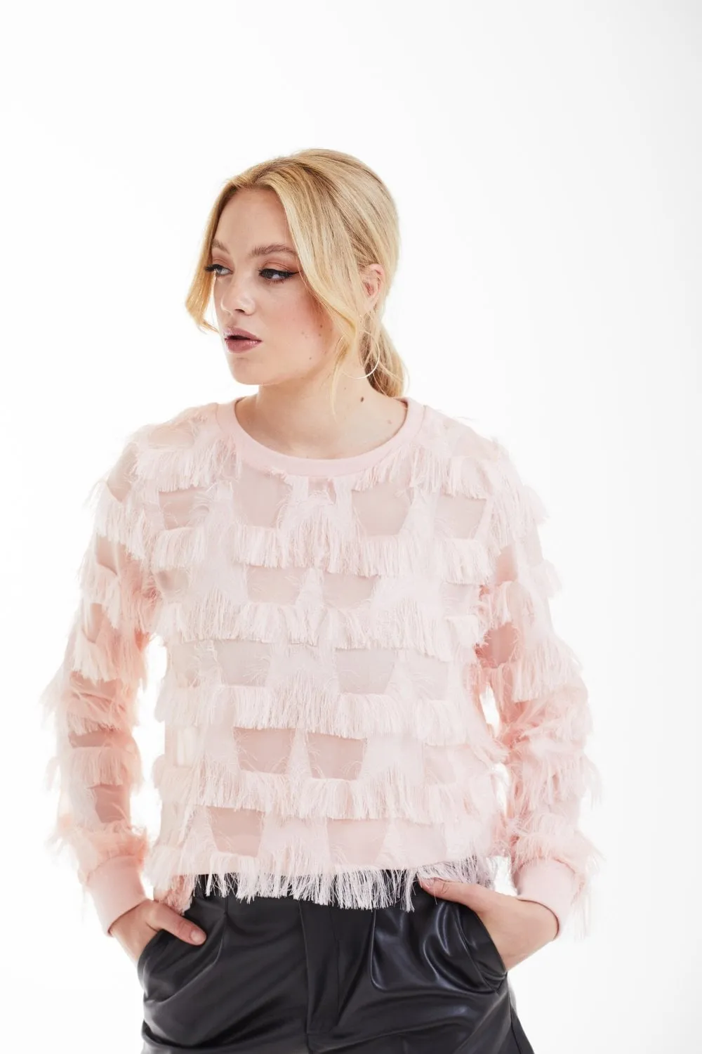 Double Second Tassel And Organza Top