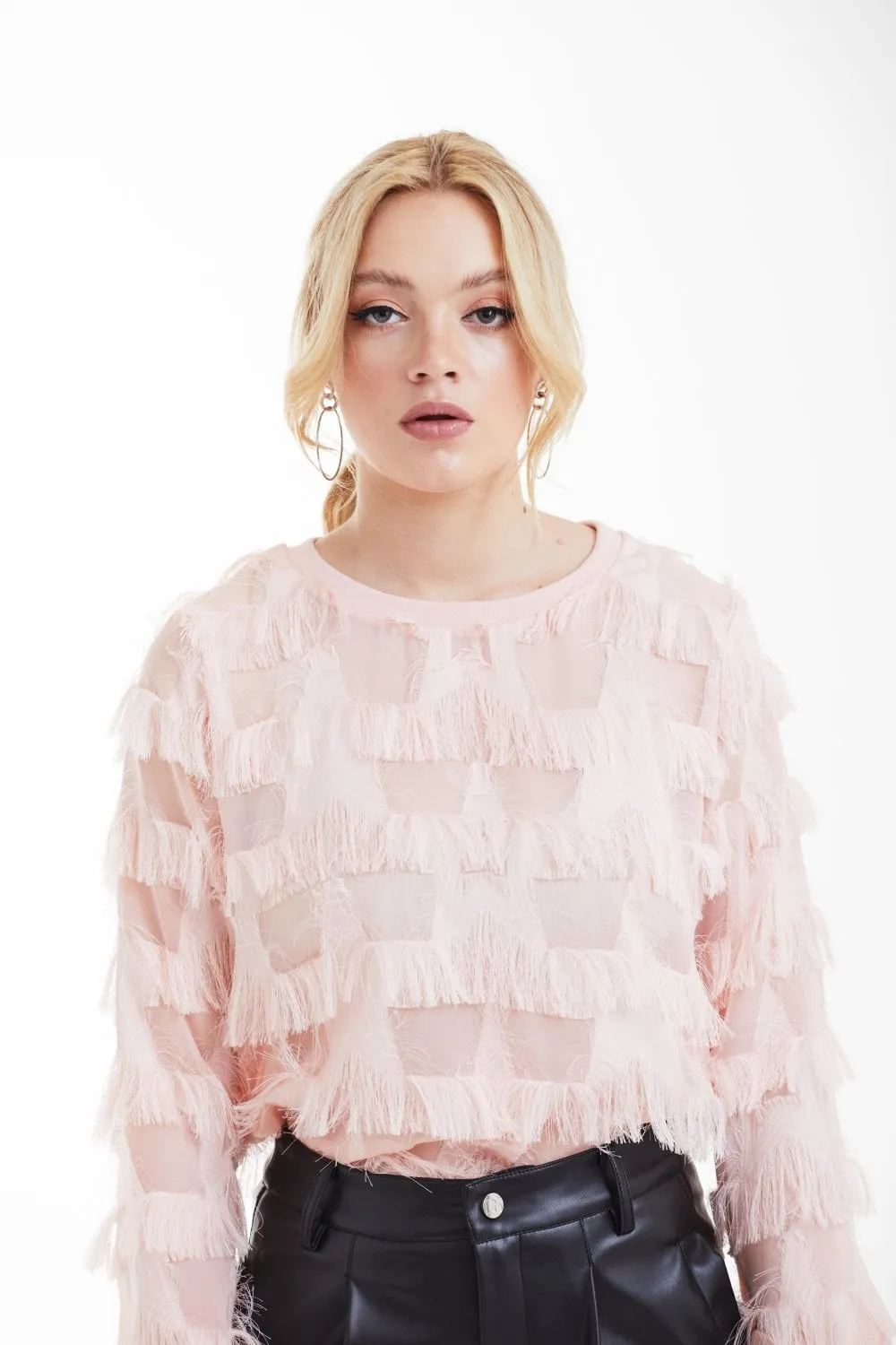 Double Second Tassel And Organza Top