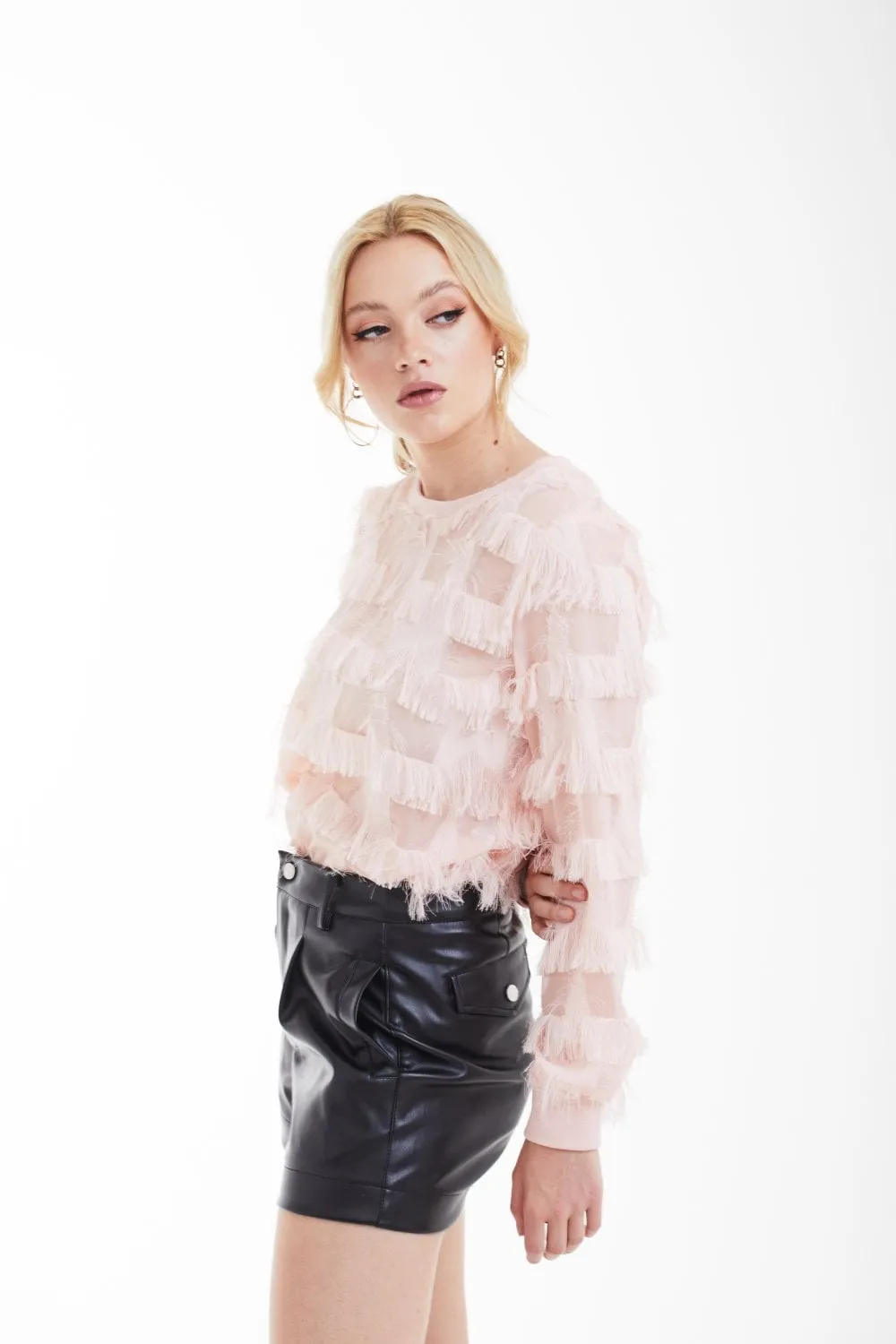 Double Second Tassel And Organza Top