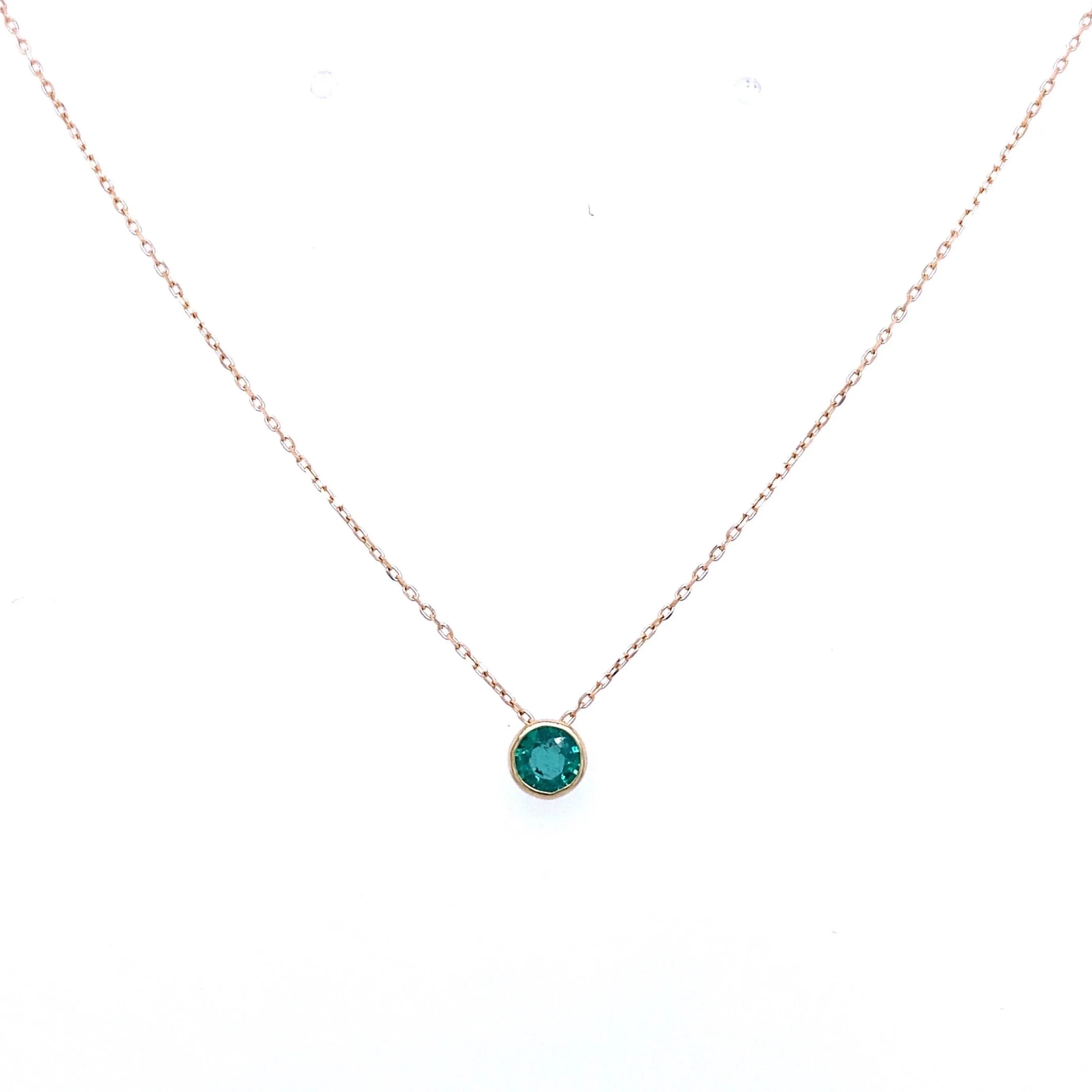 Emerald Solitaire Necklace