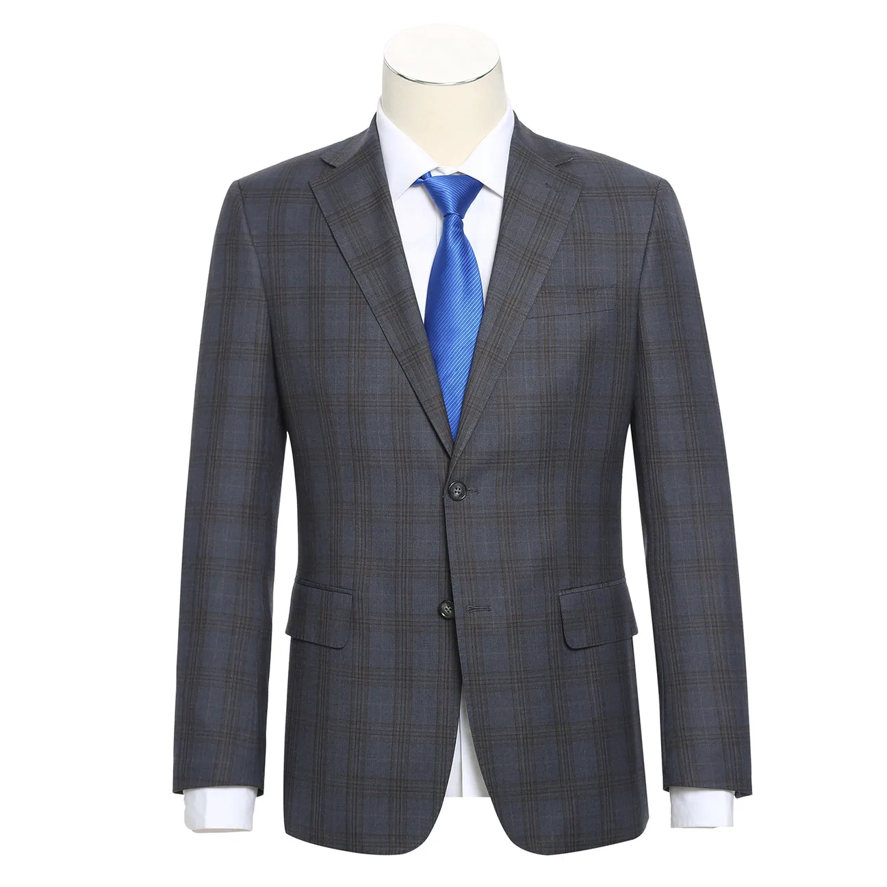 ENGLISH LAUNDRY Gray with Tan Check Notch Suit 72-55-555