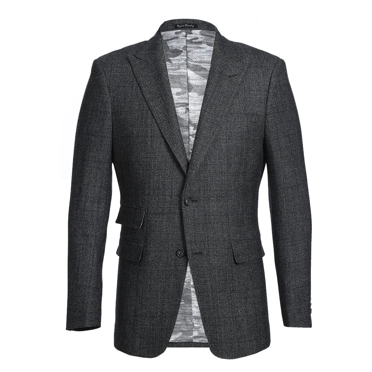 ENGLISH LAUNDRY Wool Charcoal Checked Peak Suit 52-50-410