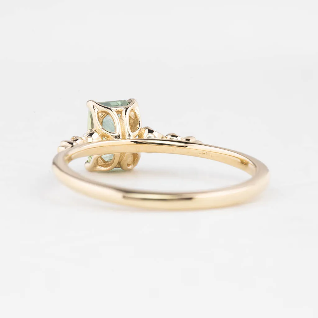 Estel Luxe Ring 0.99ct Green Montana Sapphire, 14K Yellow Gold (One of a kind)