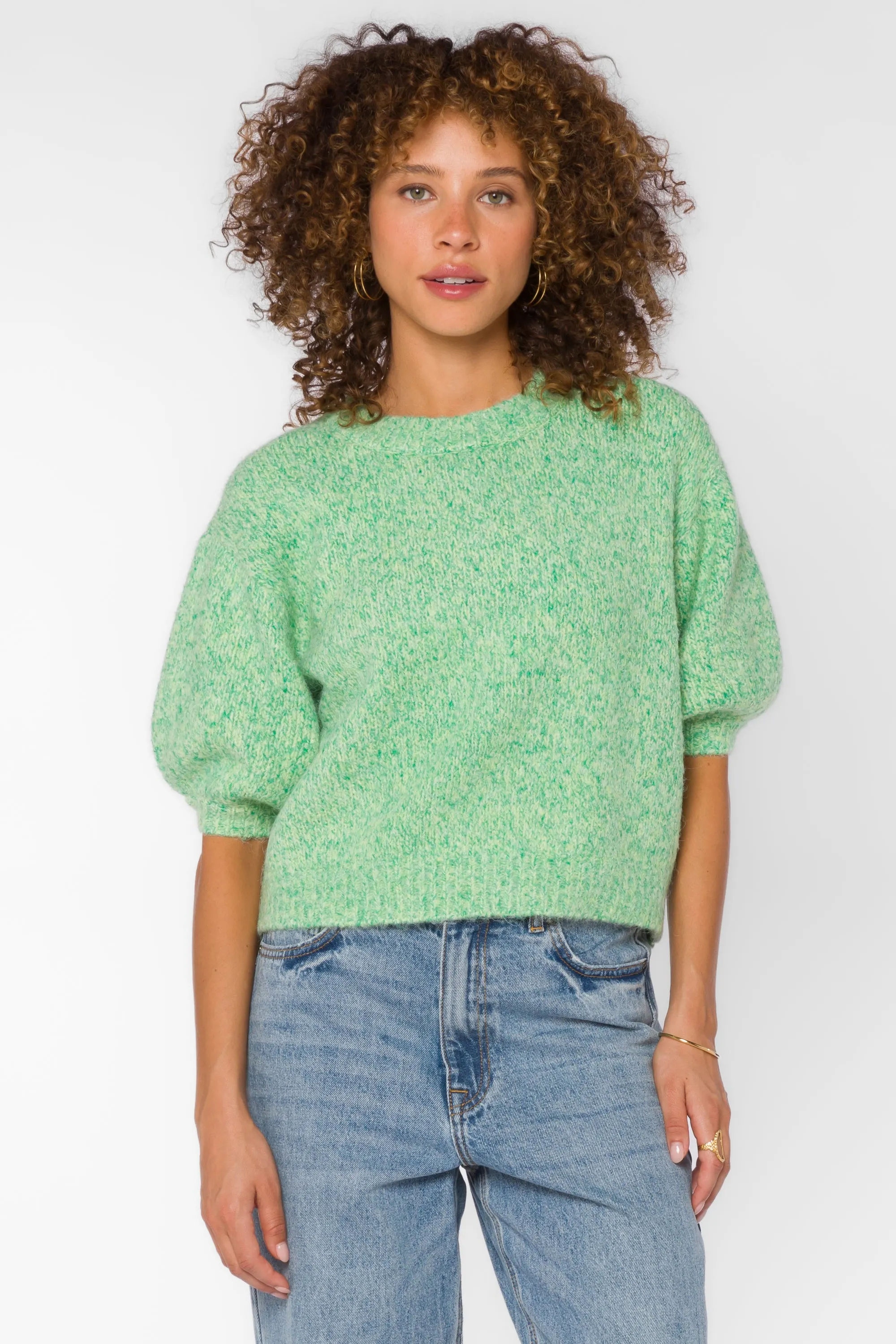 Fendy Marled Green Sweater