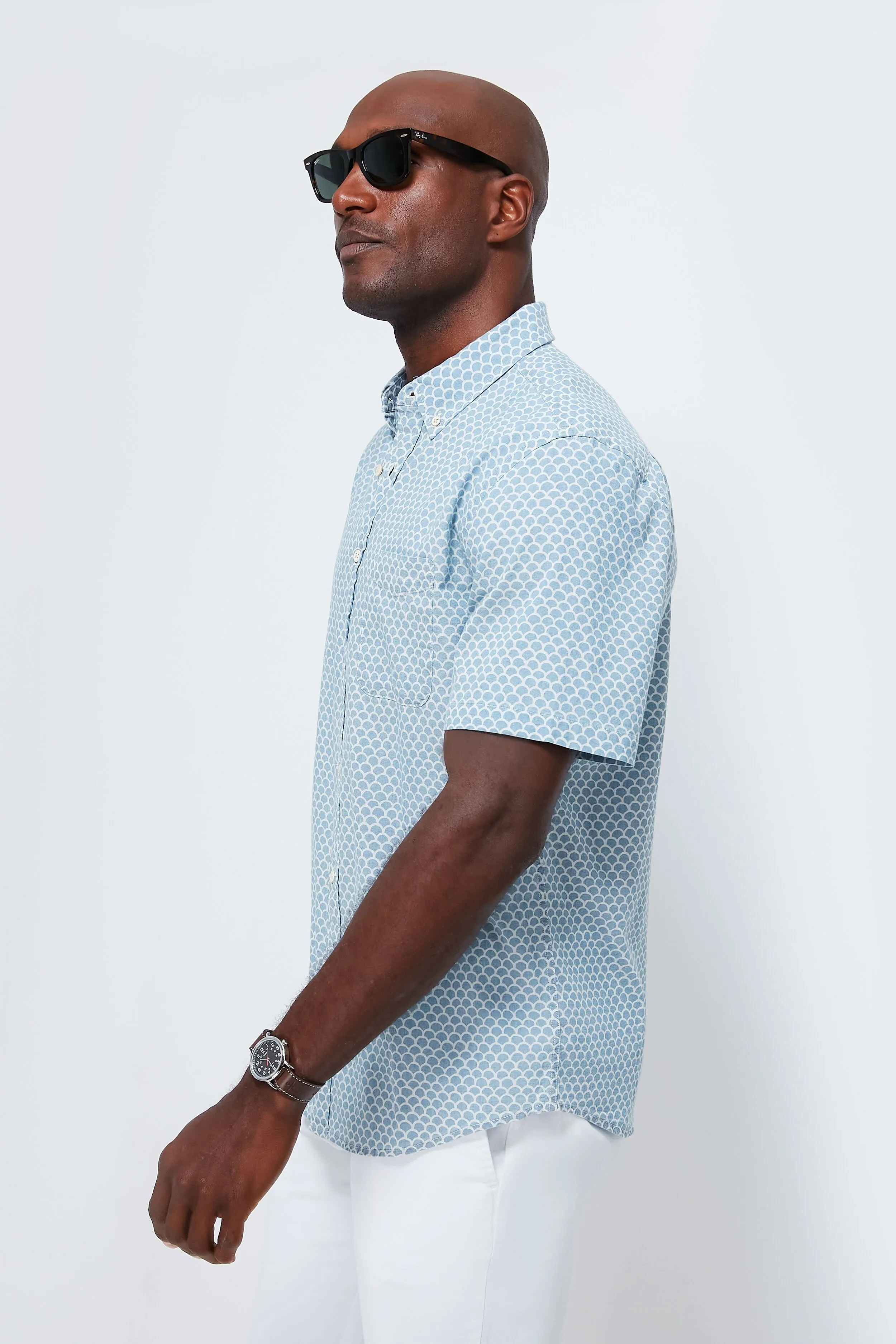 Fish Scale Stretch Playa Shirt