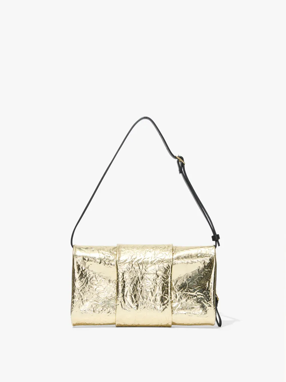 Flip Shoulder Bag in Metallic Lacquered Nylon