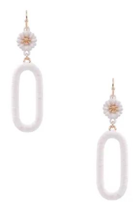 Flora white earring