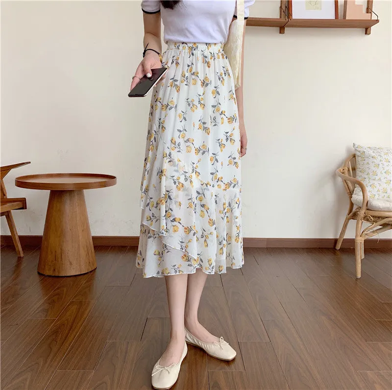 Floral Irregular Skirt