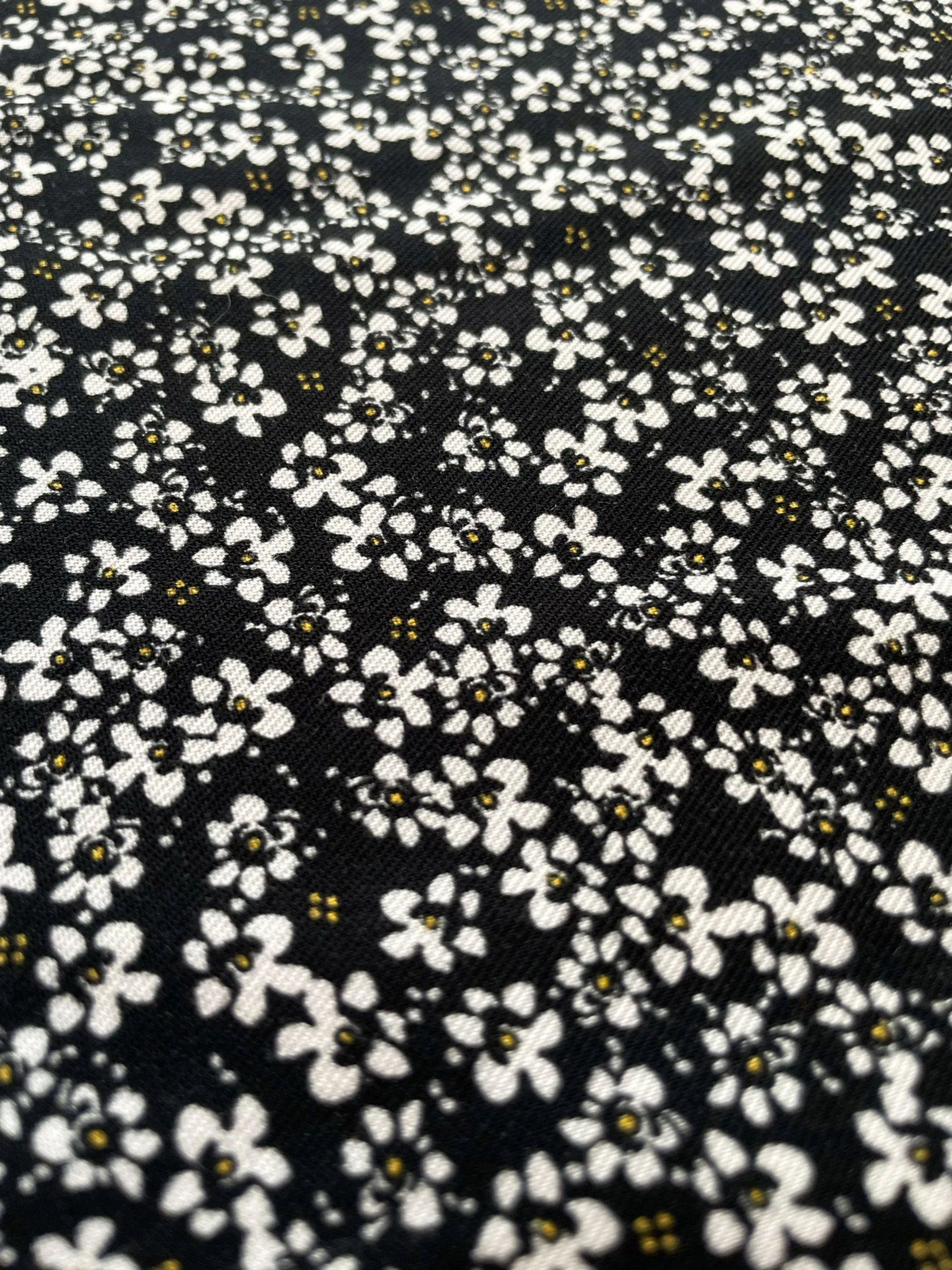 Floral Rayon Fabric in Midnight Daisies