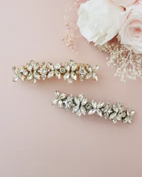 Floral Rhinestones Barrette