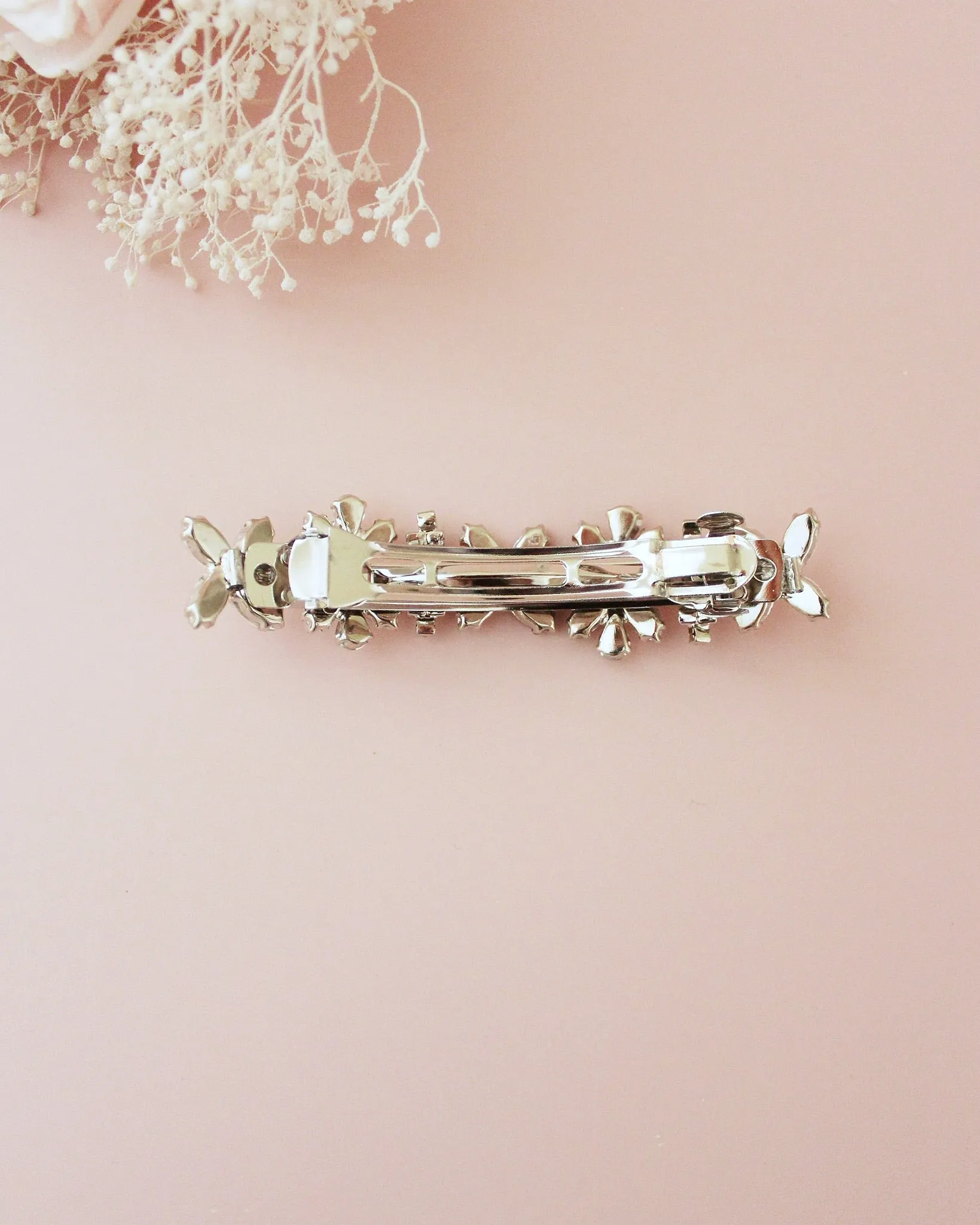 Floral Rhinestones Barrette