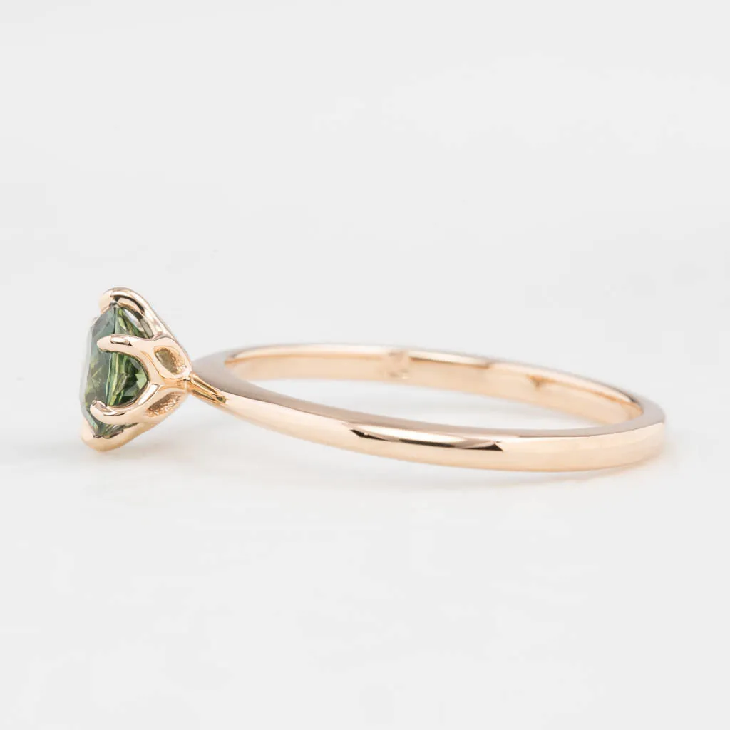 Floryn Ring 0.83ct Parti Blue Green Queensland Sapphire, 14K Rose Gold (One of a kind)