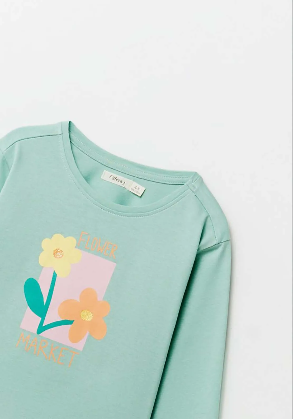 Flower Print T-Shirt - Green