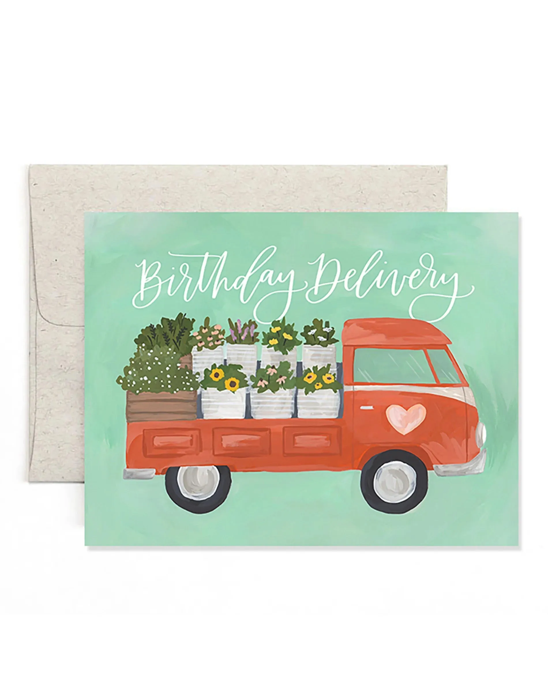 Flower Truck Birthday Greeting Card