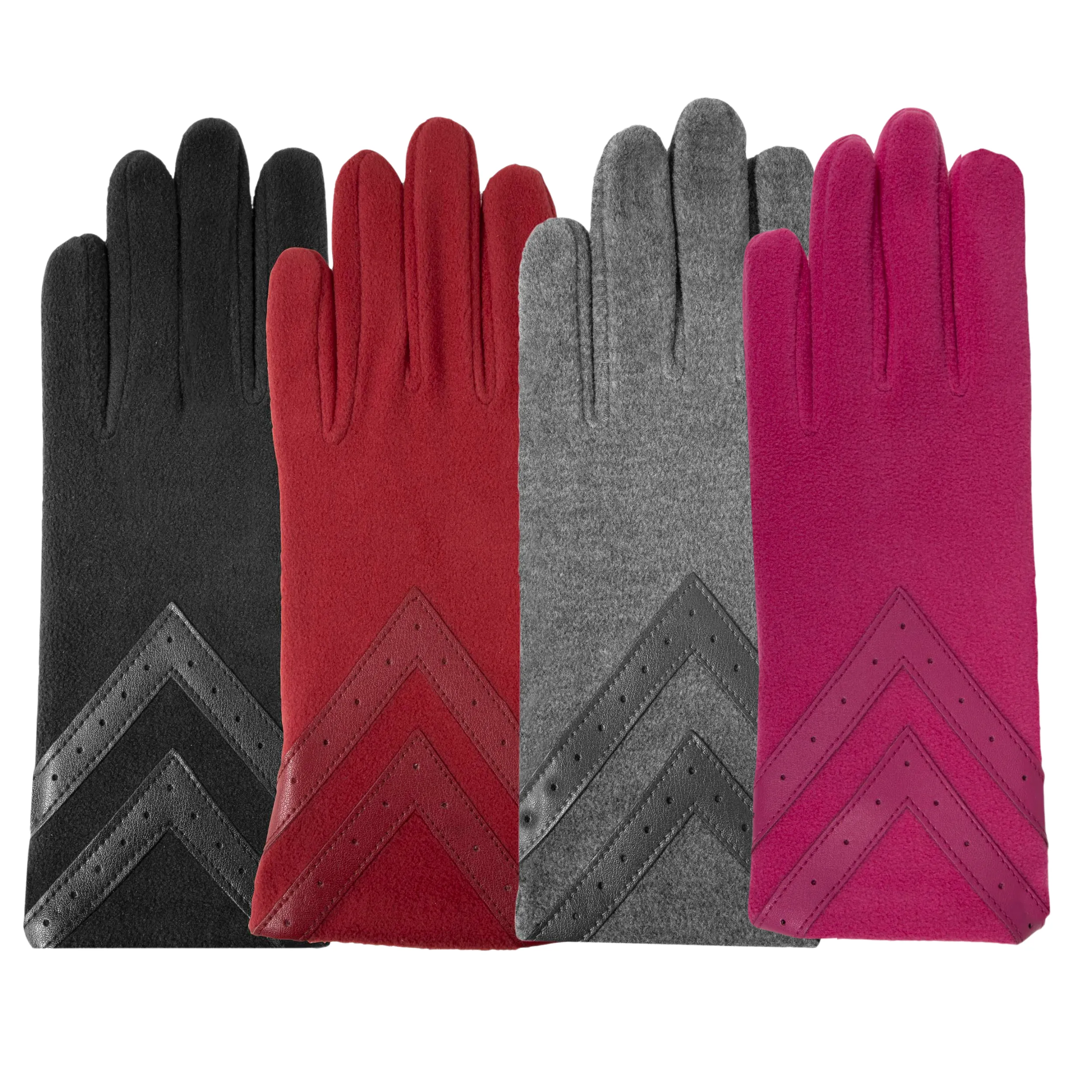 Gants Femme tactiles Polaire Recyclée Noir