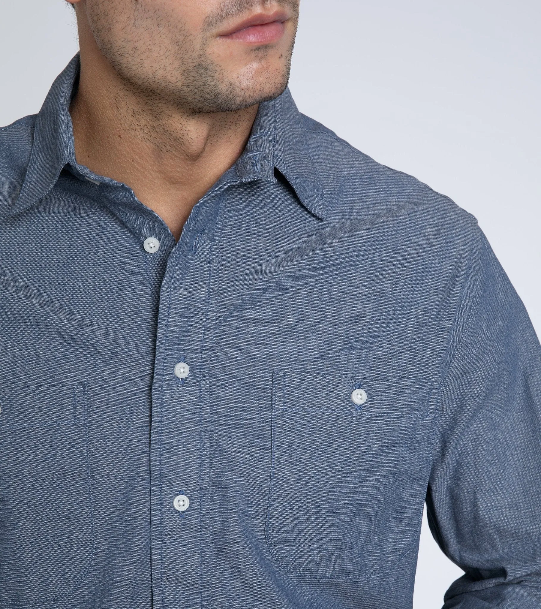 Gitman Vintage Japanese Chambray Work Shirt: Blue