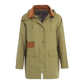 Giubbino Donna Barbour Oxburgh Showerproof Verde Oliva