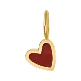 Gold Enamel Heart Charm