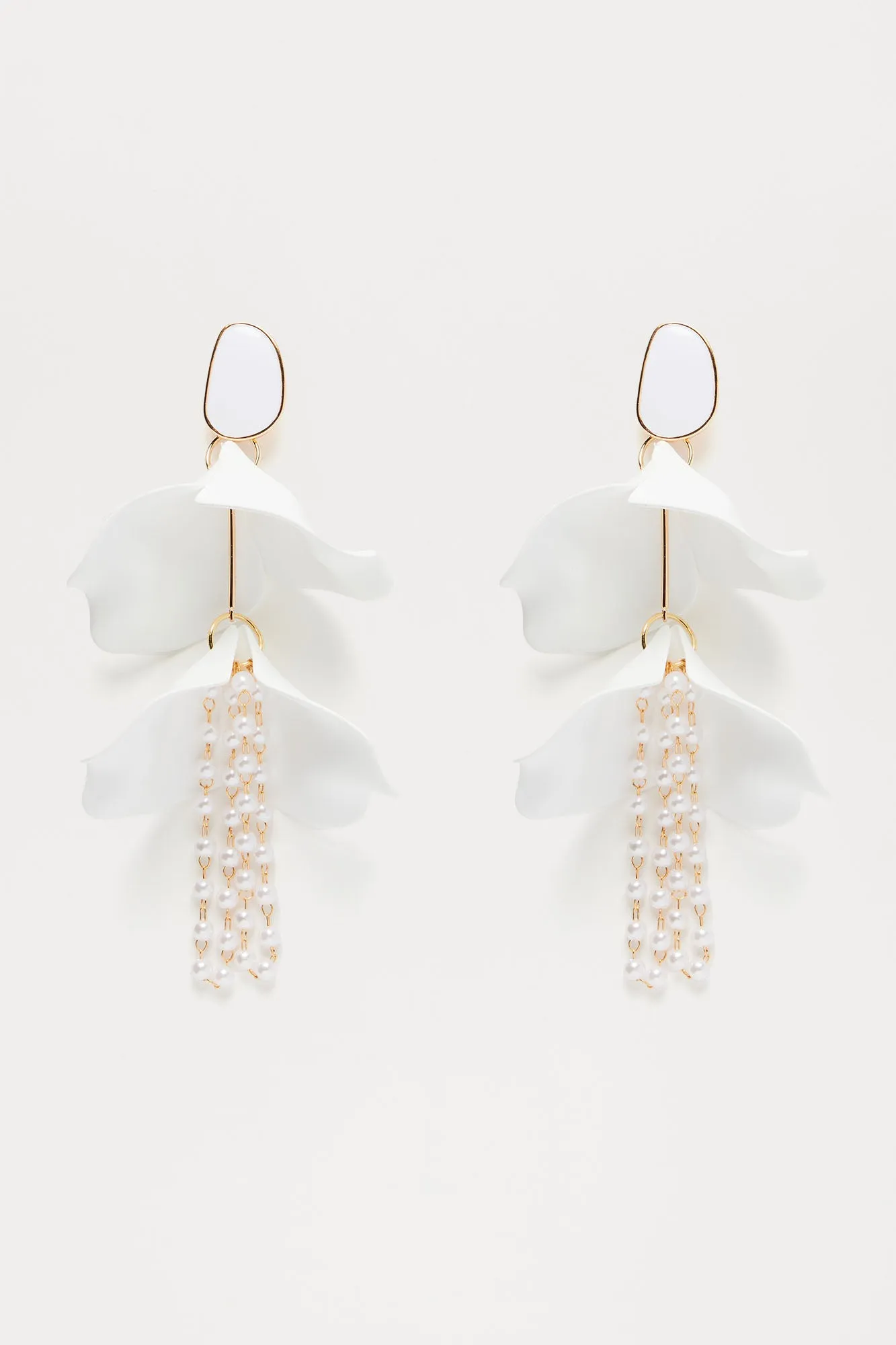 Happiness Blooms Within Earrings - White