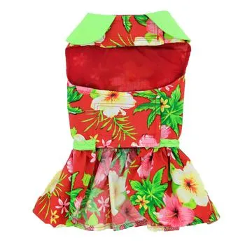 Hawaiian Muumuu Dress for Dog | Red Floral Print