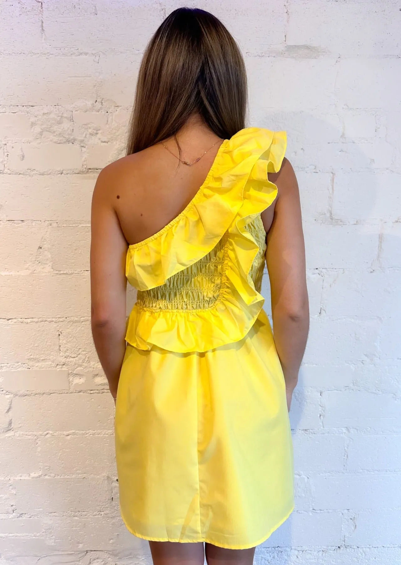 Hello Sunshine One Shoulder Mini Dress