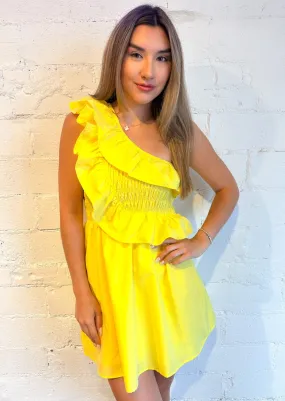 Hello Sunshine One Shoulder Mini Dress