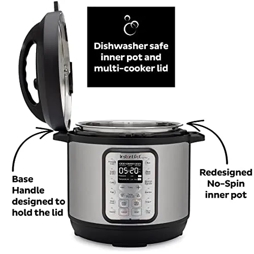 Instant Pot Duo Plus 60 9-in-1 Stainless Steel Multi-Functional Outer Lid Pressure Cooker, 6 Qt