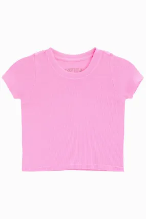 KatieJ NYC Tween Livi Ribbed S/S Tee - Cotton Candy