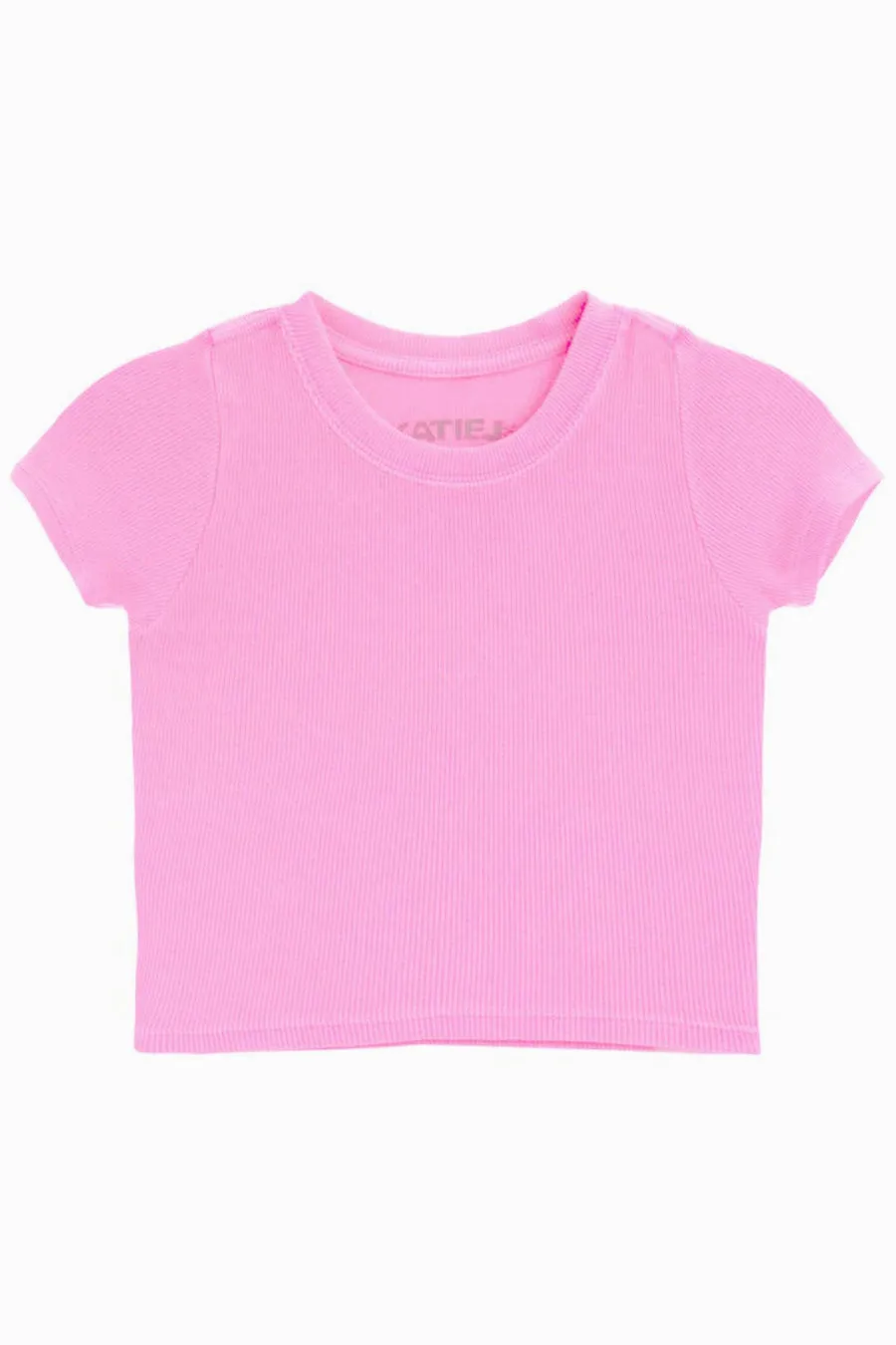 KatieJ NYC Tween Livi Ribbed S/S Tee - Cotton Candy