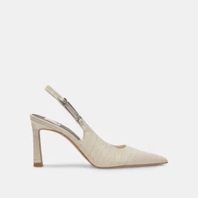 KRISTA HEELS SAND EMBOSSED LEATHER - re:vita