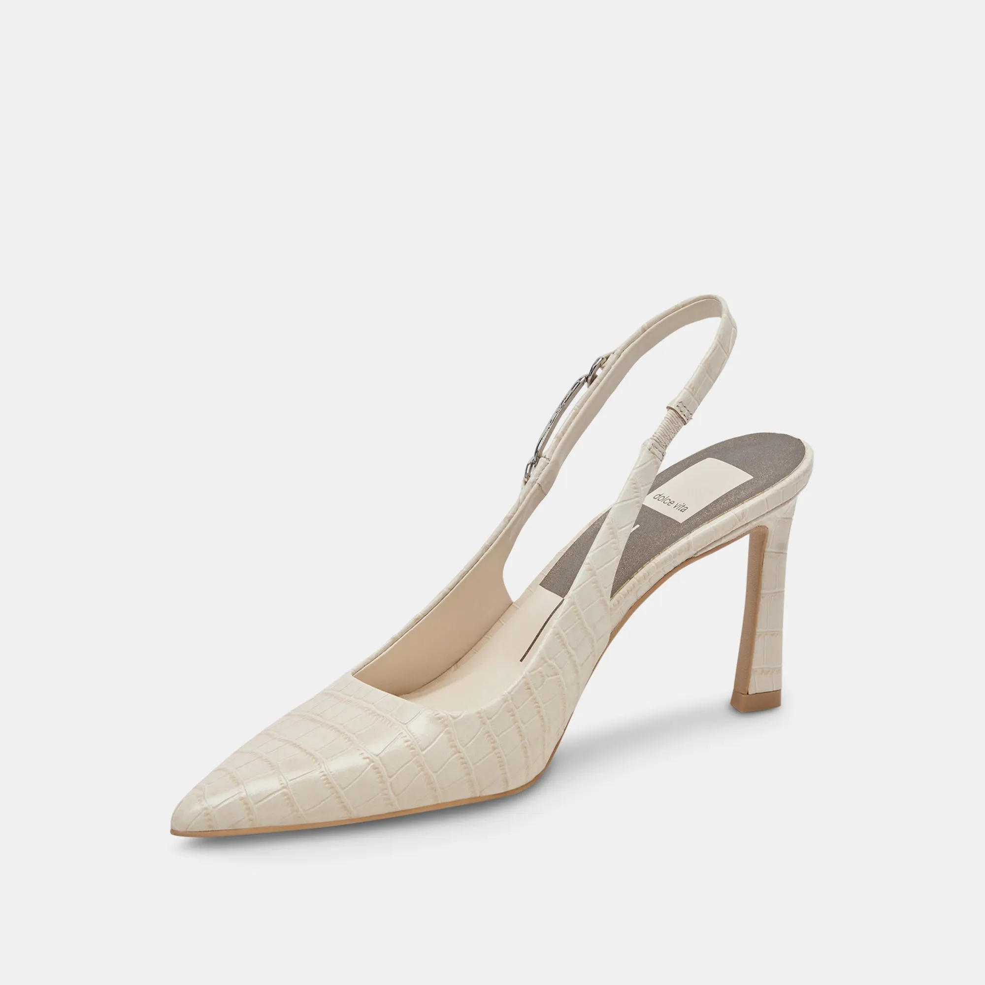 KRISTA HEELS SAND EMBOSSED LEATHER - re:vita