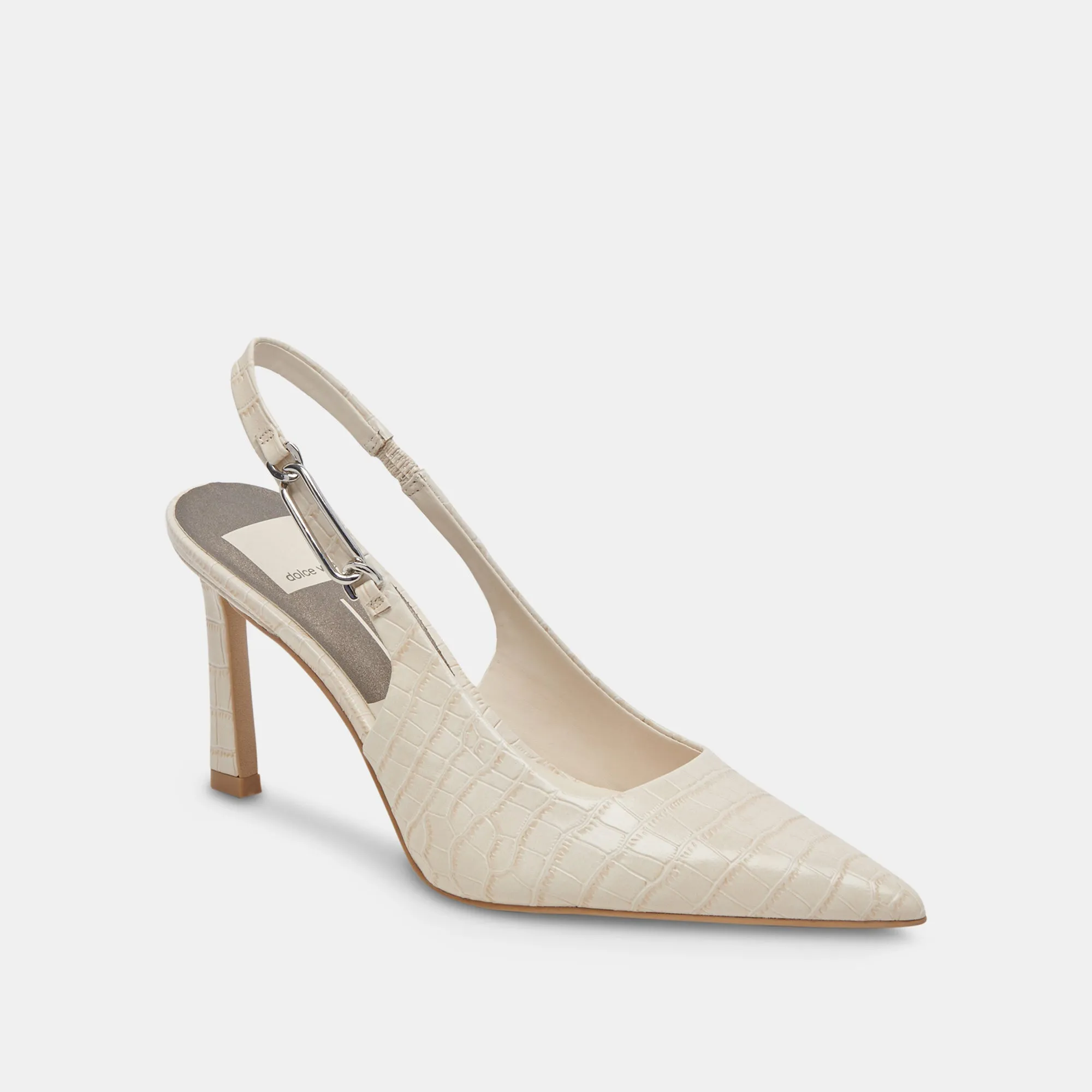 KRISTA HEELS SAND EMBOSSED LEATHER - re:vita