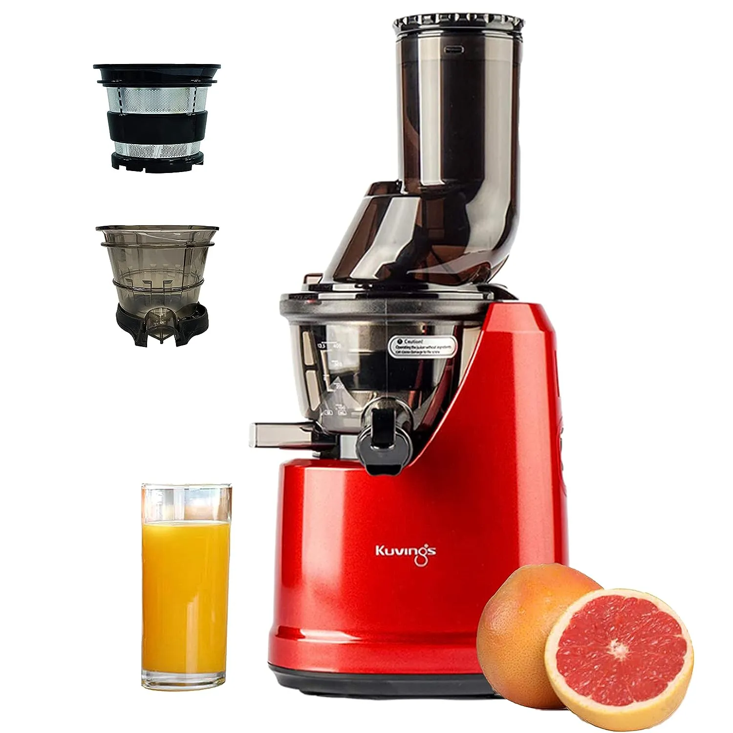 Kuvings B1700 Dark Silver Professional Cold Press Whole Slow Juicer with Smoothie & Sorbet Attachments Included