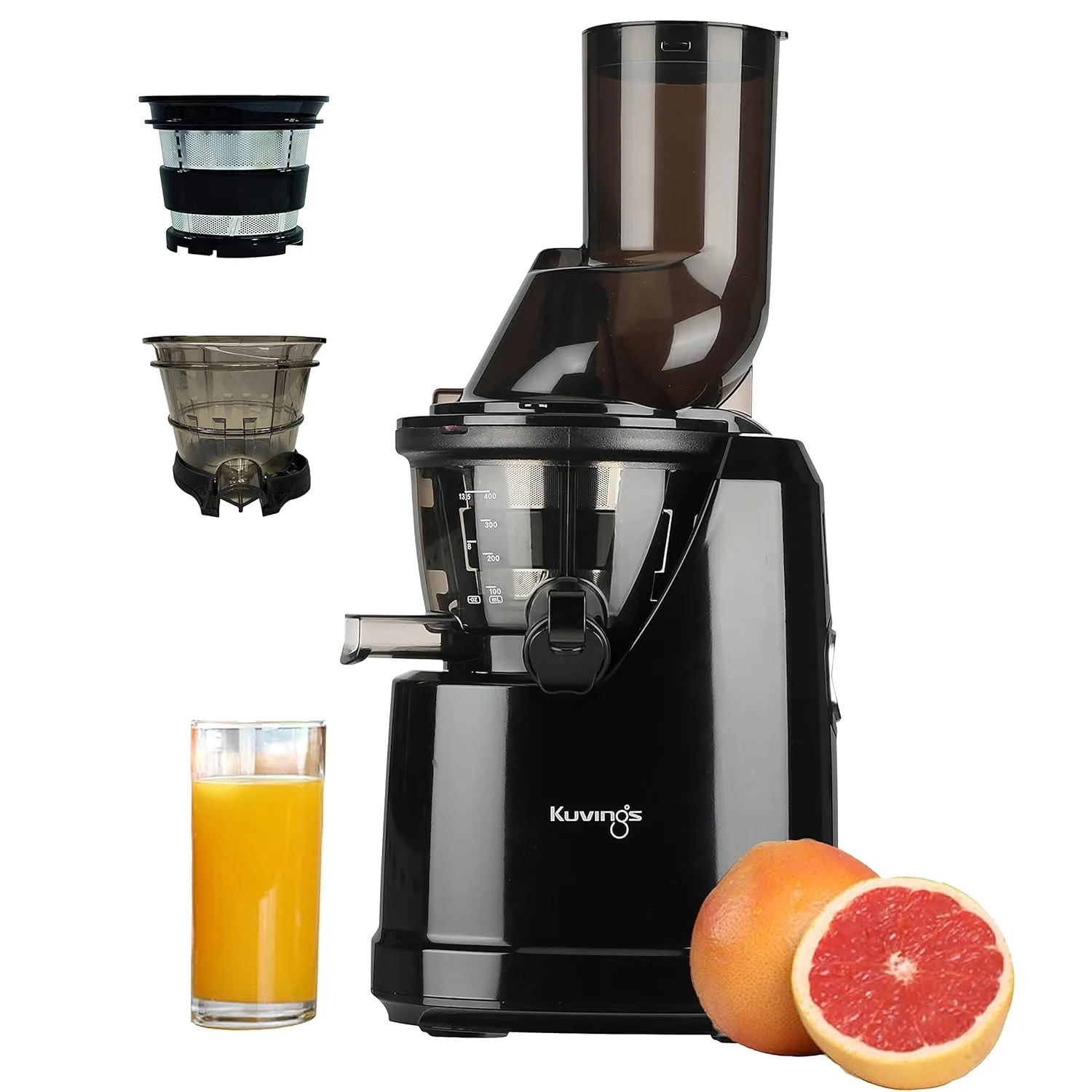 Kuvings B1700 Dark Silver Professional Cold Press Whole Slow Juicer with Smoothie & Sorbet Attachments Included