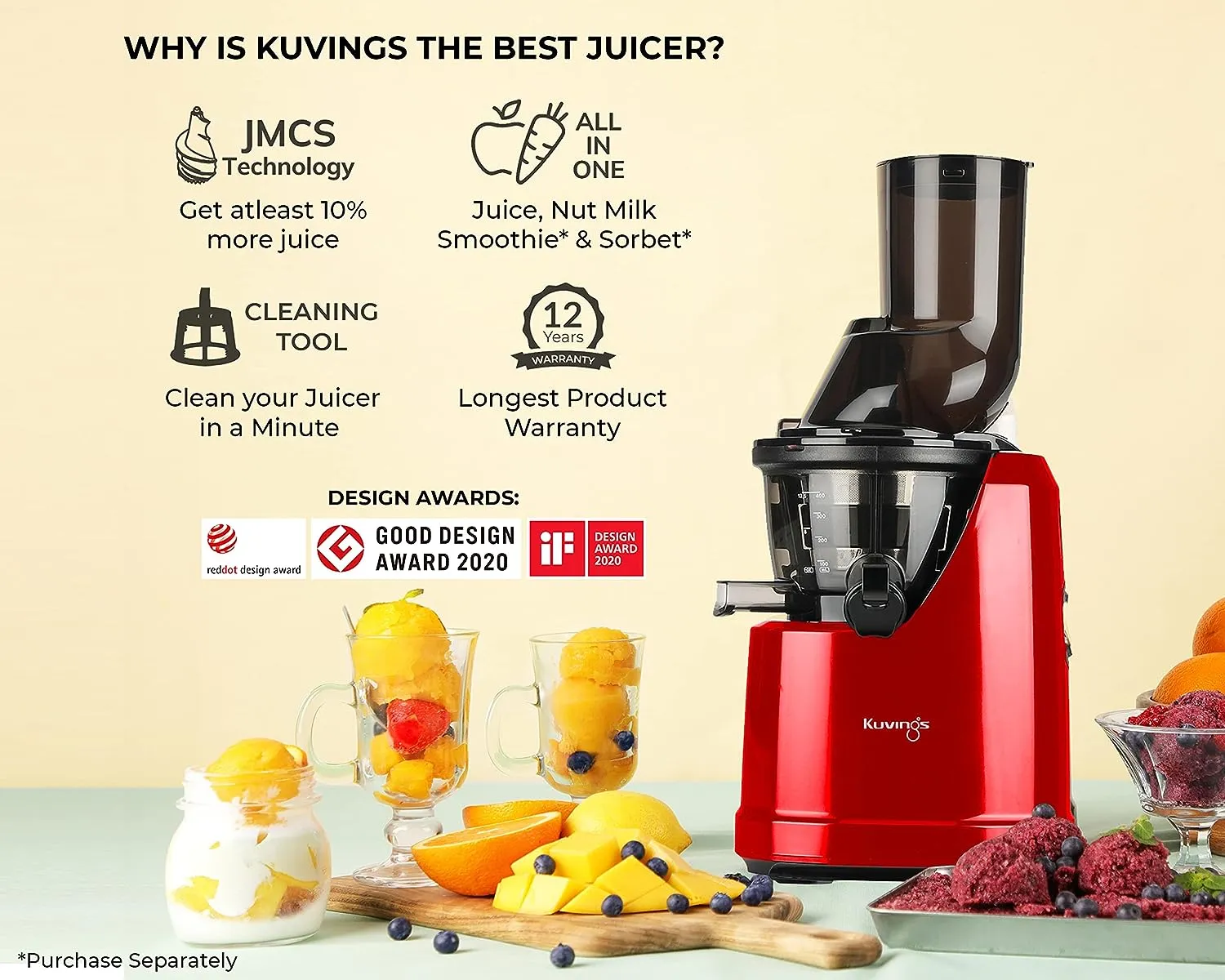 Kuvings Professional Cold Press Whole Slow Juicer (B1700)