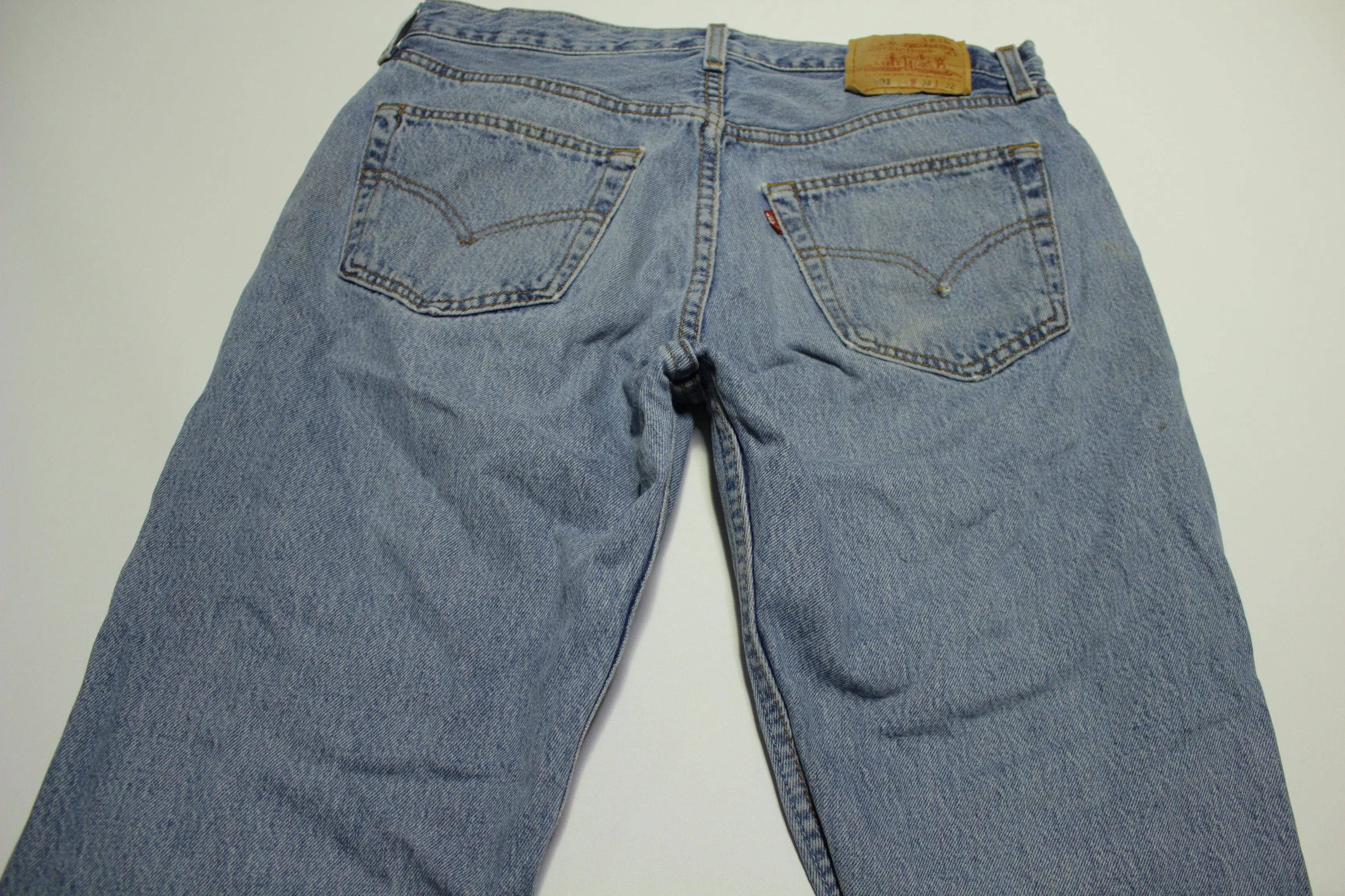 Levis 501 Button Fly Vintage 90's Denim Grunge Punk Blue Jeans