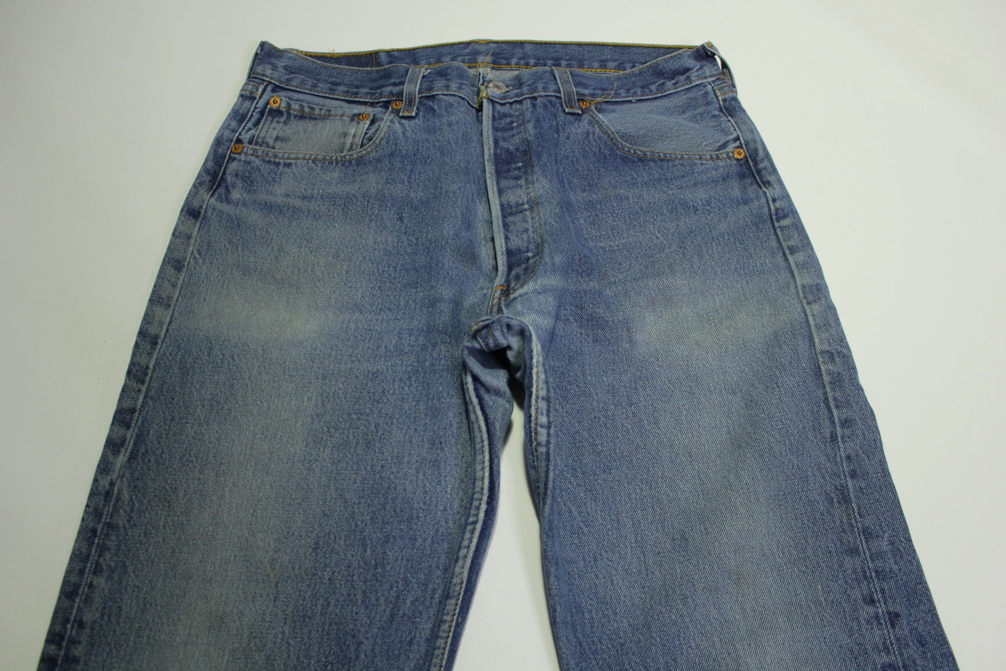 Levis Vintage 90's 501XX Made in USA Button Fly Blue Denim Jeans