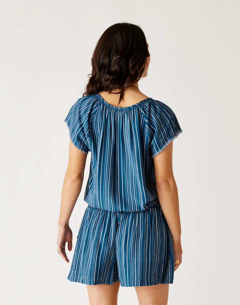 Lilly Top: Azul Stripe