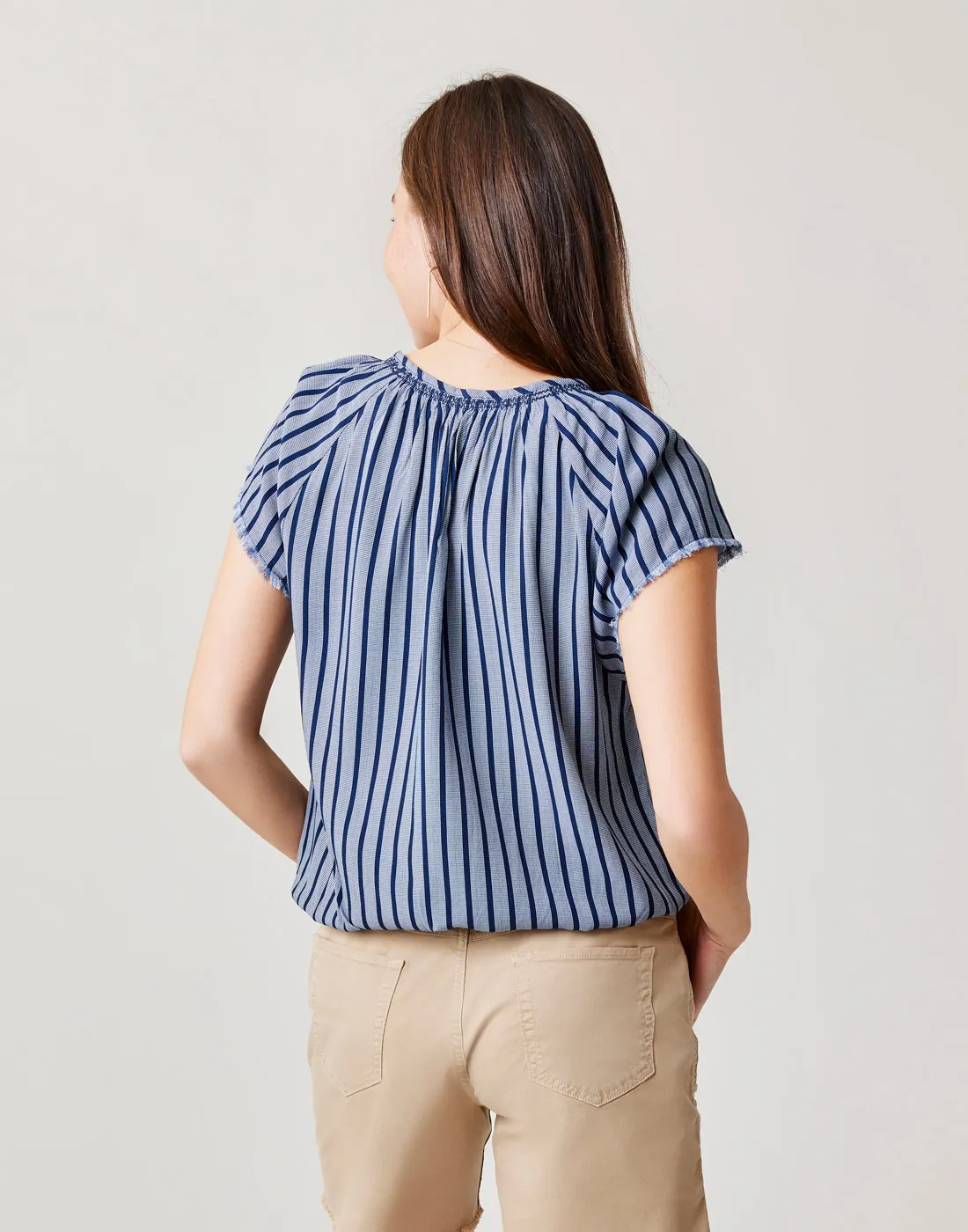 Lilly Top: Navy Stripe - FINAL SALE