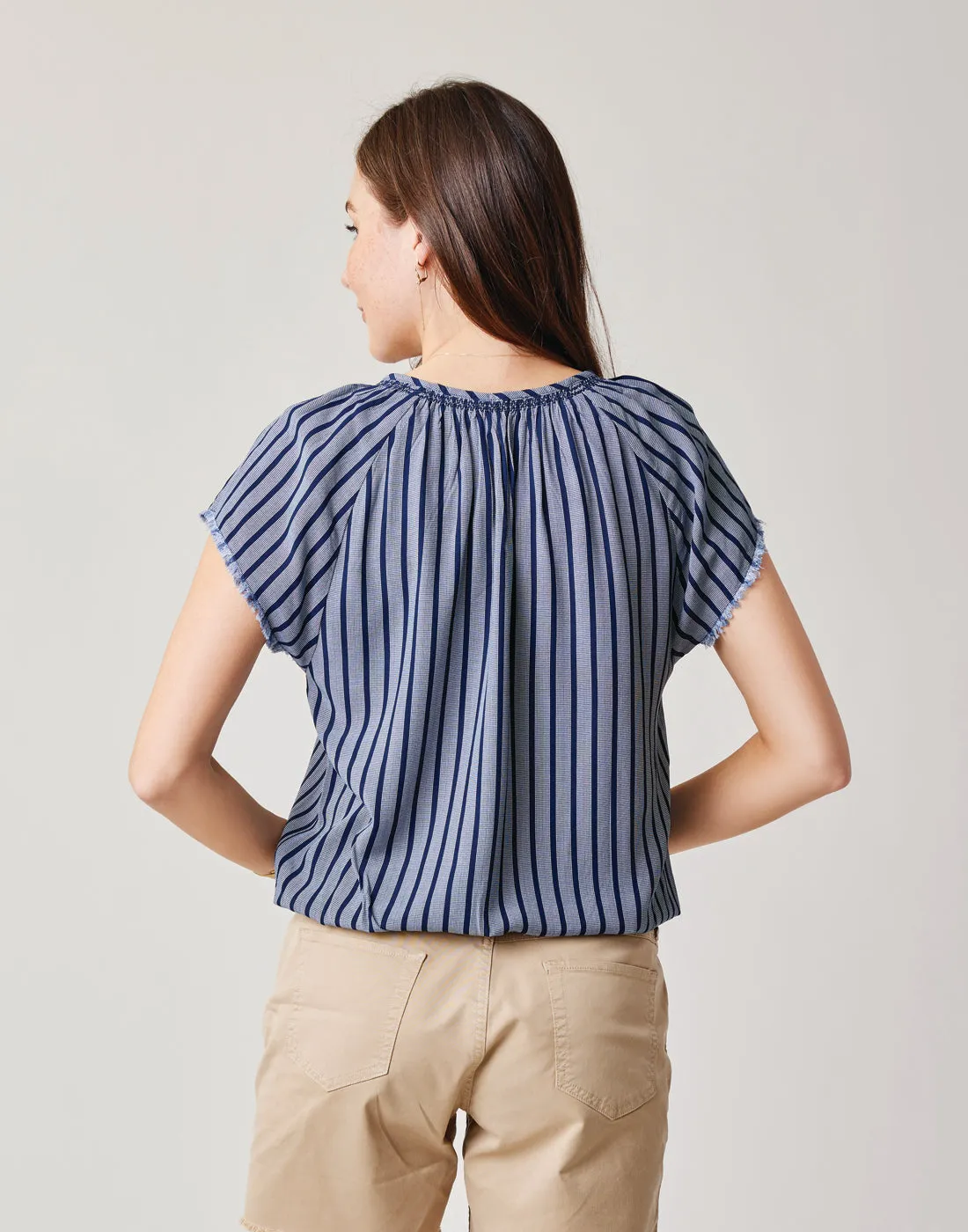 Lilly Top: Navy Stripe - FINAL SALE