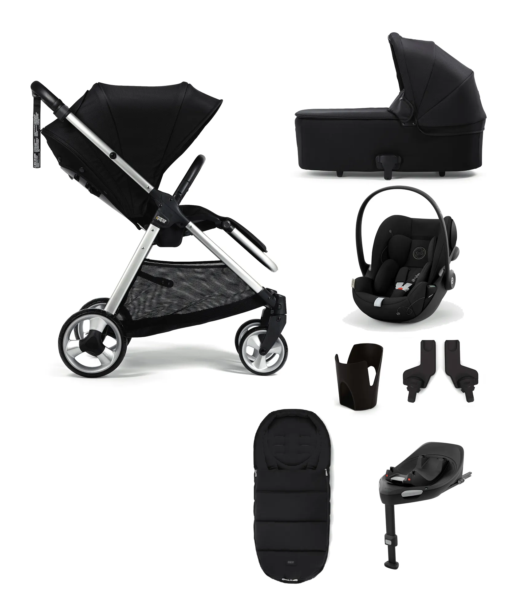 Mamas & Papas Flip XT2, Cloud G Travel System - Black