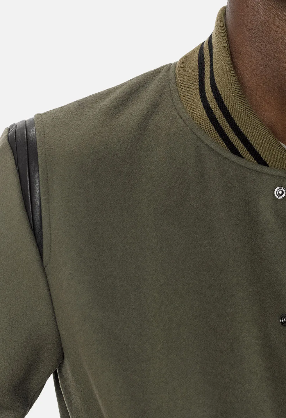 Melton Wool Stadium Jacket / Olive