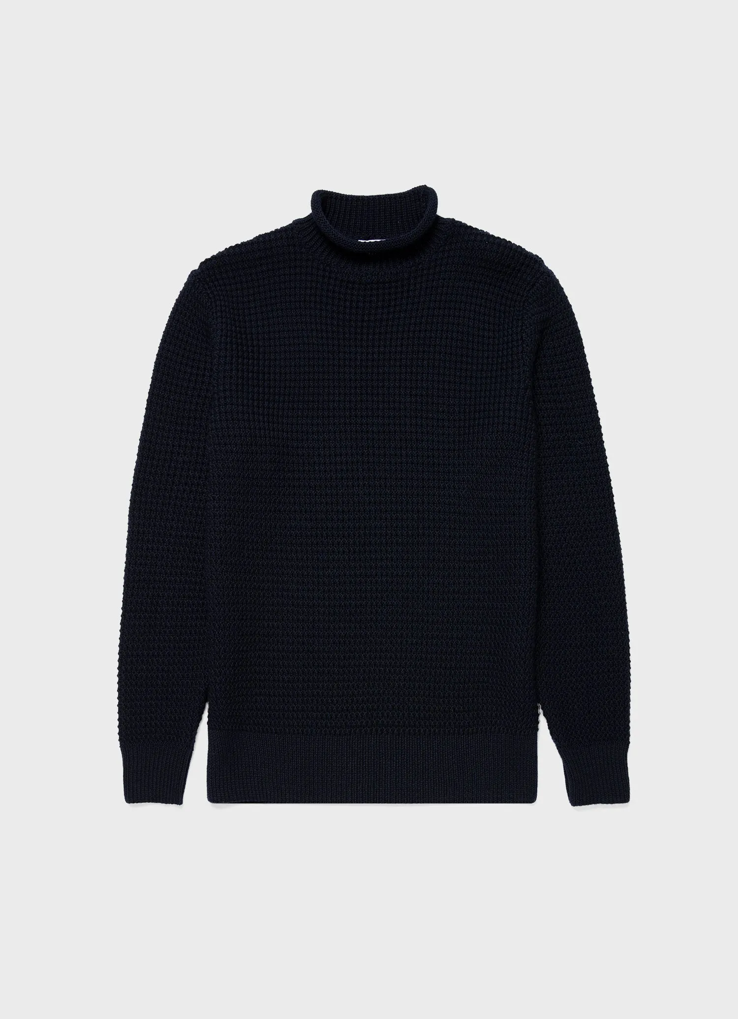 Men's Merino Fisherman Jumper in Navy