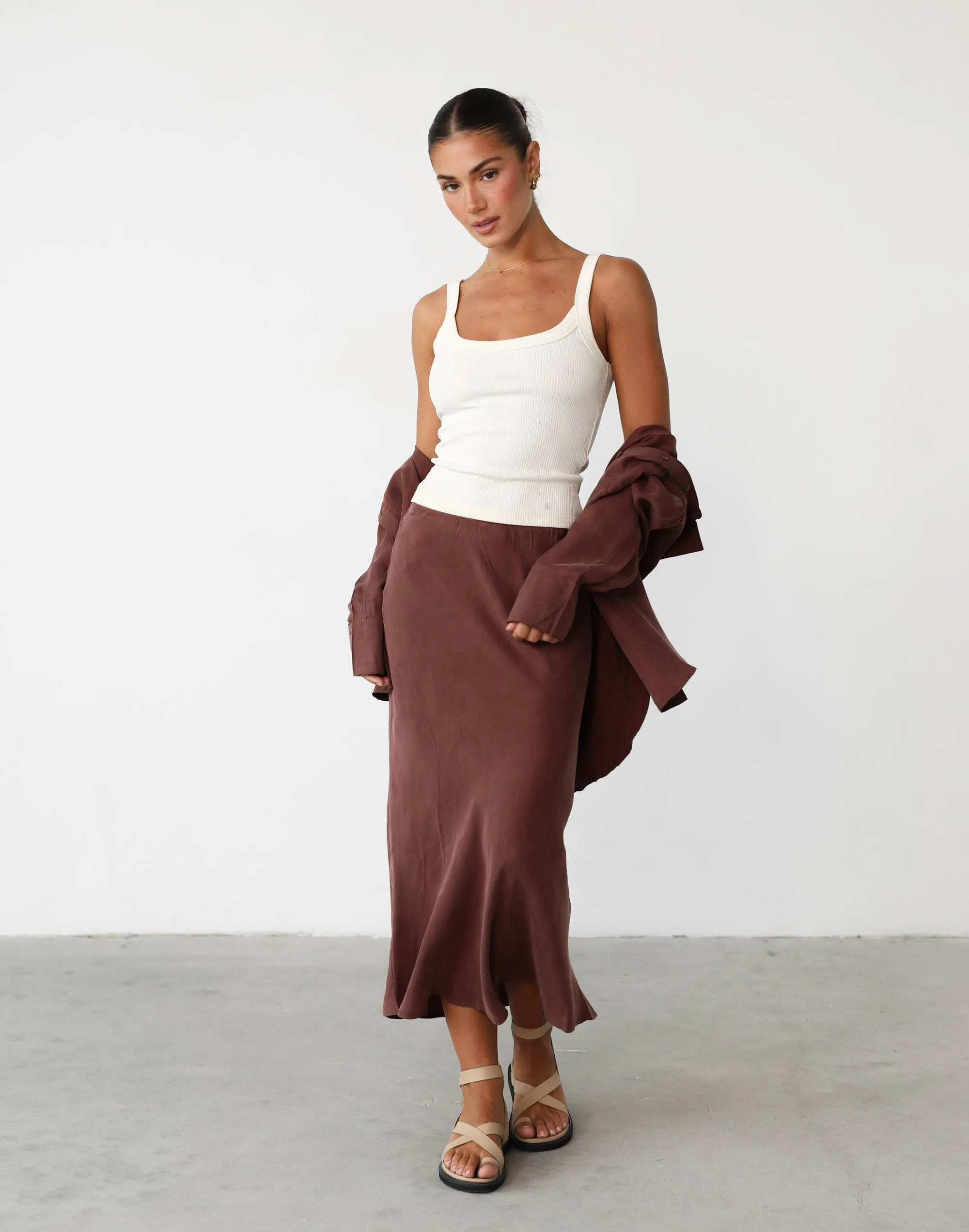 Mimi Midi Skirt (Chestnut)