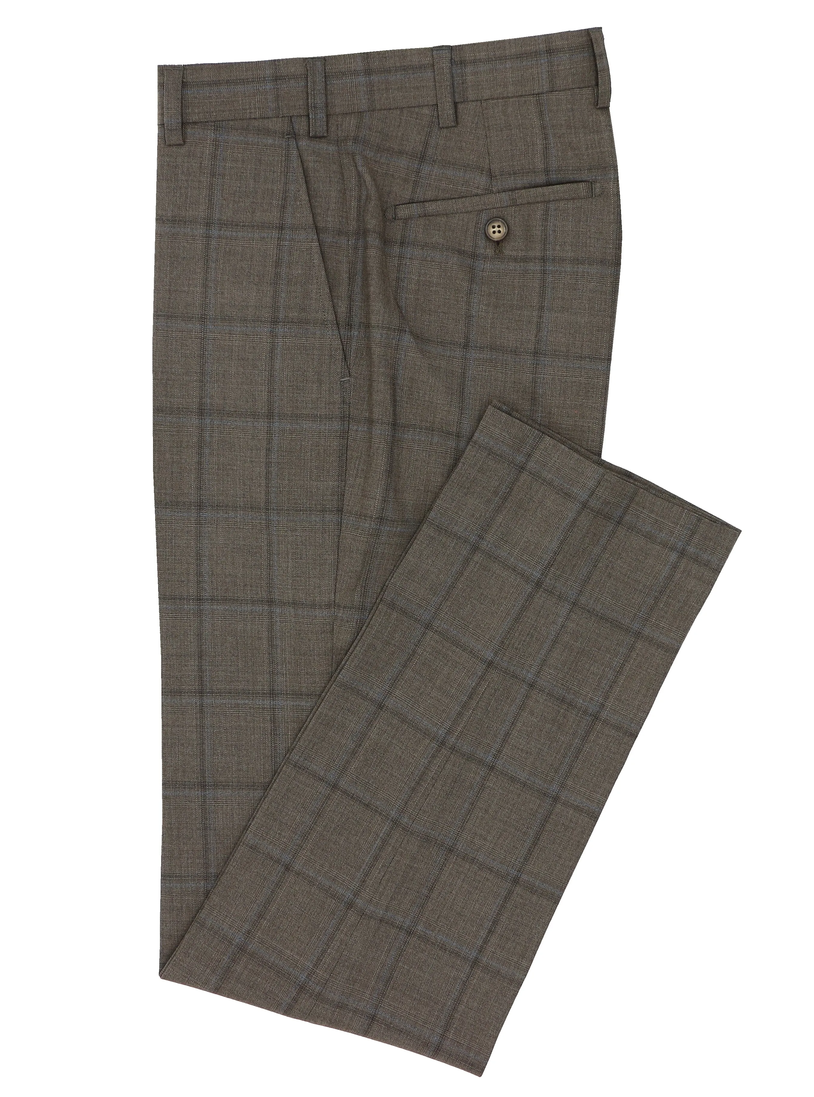 Napoli Edward Brown Checked Suit